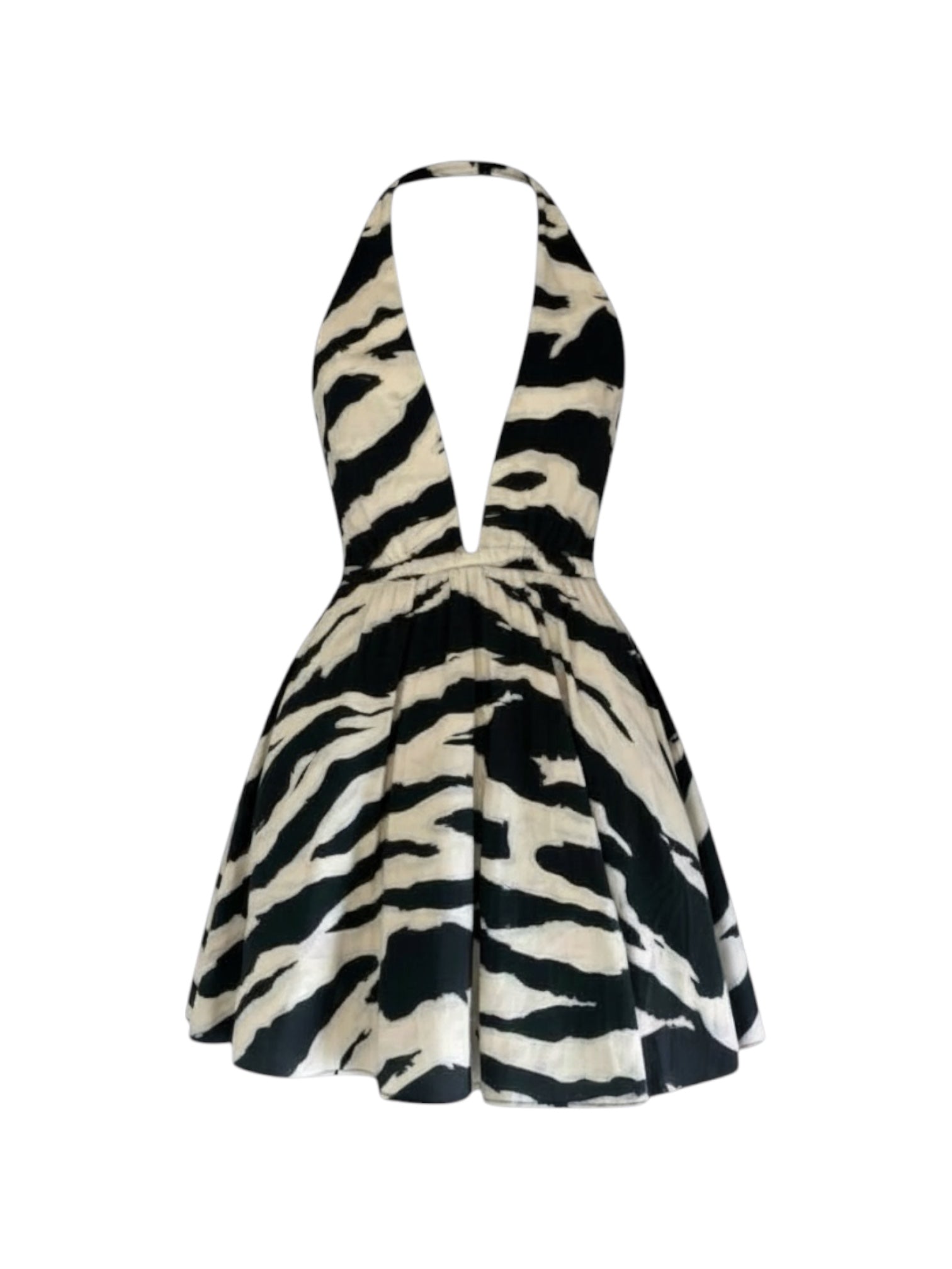Summer Halter Zebra Print Dress