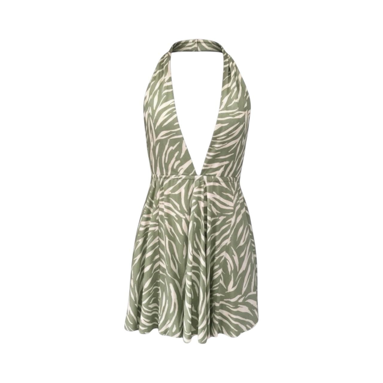 Summer Halter Green/White Dress